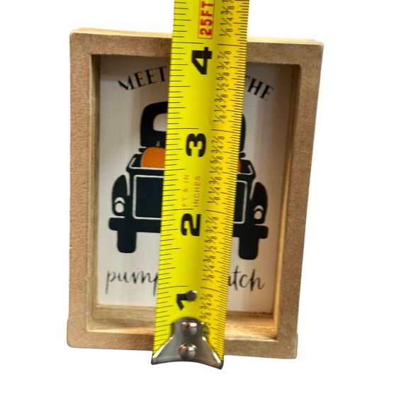 Mini Pumpkin Patch Sign 4in Rustic Farmhouse Fall Autumn Shadow Box Decor - Picture 2 of 7